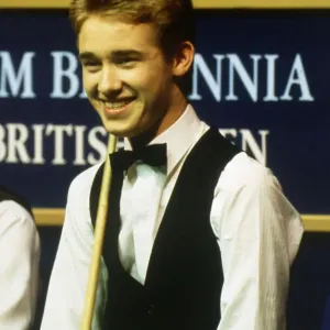 Joueur de snooker Stephen Hendry avril 1990.