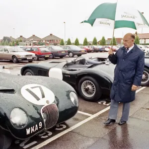 Sterling Moss with a C-Type Jaguar which he piloted to Le Mans 40 years ago Sterling Moss with a C-Type Jaguar which he piloted to Le Mans 40 years ago