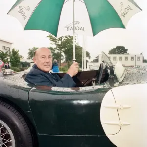 Sterling Moss in a C-Type Jaguar which he piloted to Le Mans 40 years ago Sterling Moss in a C-Type Jaguar which he piloted to Le Mans 40 years ago
