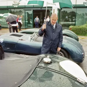Sterling Moss with a C-Type Jaguar which he piloted to Le Mans 40 years ago Sterling Moss with a C-Type Jaguar which he piloted to Le Mans 40 years ago