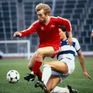 Steve Archibald Aberdeen football player is tackled by Joe McLaughlin of Morton in a Steve Archibald Aberdeen football player is tackled by Joe McLaughlin of Morton in a