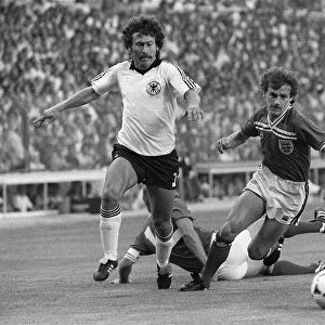 Steve Coppell and Paul Breitner England 0 Germany 0 1982 during World cup in