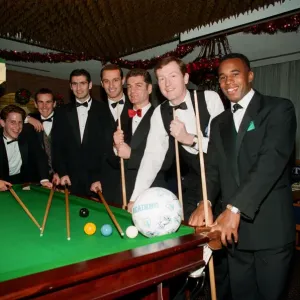 Steve Davis visits Courage brewery, pictured with Reading FC football player Michael