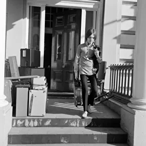 Steve Marriott of the Small Faces pop group pictured moving out of his flat in Princess