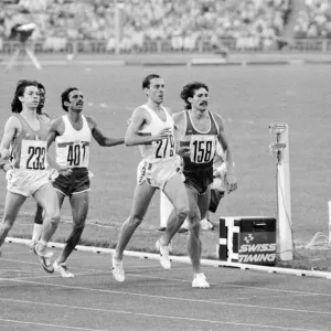 Steve Ovett competes in heats for Mens 1, 500m metres event at the 1980 Summer