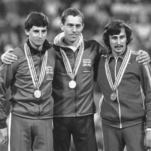 Steve Ovett winner of the 800 metre at the 1980 Moscow Olympic Games during the medal Steve Ovett winner of the 800 metre at the 1980 Moscow Olympic Games during the medal