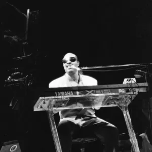 Stevie Wonder en el NEC Arena, Birmingham, Inglaterra, 25 de mayo de 1989. Stevie Wonder en el NEC Arena, Birmingham, Inglaterra, 25 de mayo de 1989.