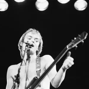 Sting lead singer with The Police, seen here performing on the first night of the 1979 Sting lead singer with The Police, seen here performing on the first night of the 1979