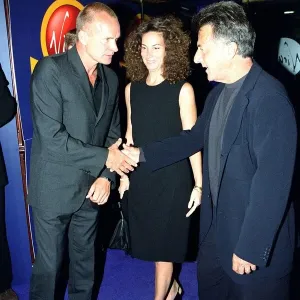 Sting Singer / Actor August 98 Shanking hands with hollywood legend Dustin Hoffman Sting Singer / Actor August 98 Shanking hands with hollywood legend Dustin Hoffman