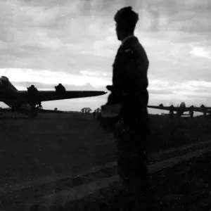 Stirling bombers of RAF bomber command prepare for take off before carrying out a heavy Stirling bombers of RAF bomber command prepare for take off before carrying out a heavy