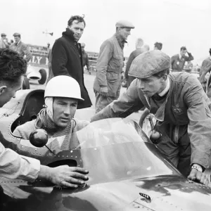 Stirling Moss in BRM at Silverstone, 1959 Print