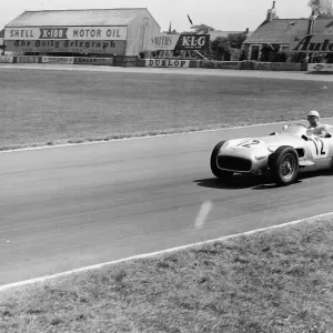 Stirling Moss winner of the British Grand Prix at Aintree in Liverpool 1955 Stirling Moss winner of the British Grand Prix at Aintree in Liverpool 1955
