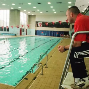 Stockton Baths, Stockton, 30th September 1998. Lifeguard