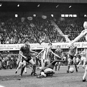 Stoke City 2 v. Sunderland 0. Division One Football. April 1981 MF02-18-100