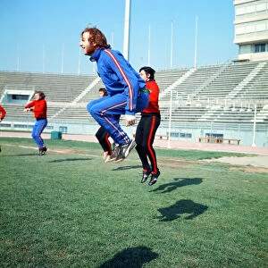 Stoke City FC in training at Olympic stadium. Terry Conroy. March 1973