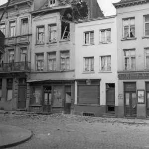 Top story of a house damaged during the German bombardment of the centre of Antwerp
