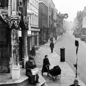 1953 Winchester City Street Scene Print