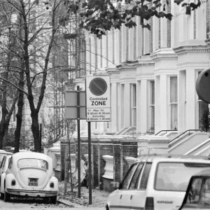 La calle donde vive Koo Stark, Londres, fotografiada el martes 2 de noviembre de 1982.