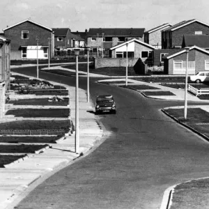 Cramlington New Town Street Scene Print 1973