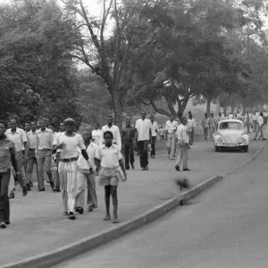 Street scene in Kampala, Uganda. 27th February 1977