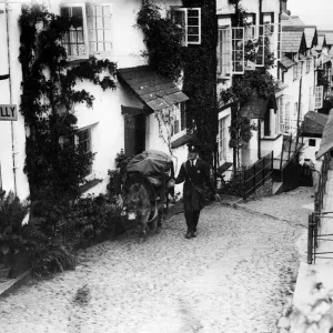 Clovelly Street Scene Print, North Devon 1939