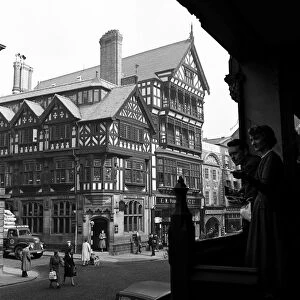 Street scenes in Chester, Cheshire. April 1953