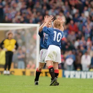 Stuart McCall Gives Gordon Durie a Ten After 1996 Scottish Cup Win Print Stuart McCall Gives Gordon Durie a Ten After 1996 Scottish Cup Win Print