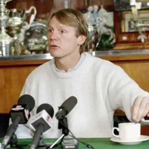Stuart Pearce of Nottingham Forest pictured at a press conference as he announces his