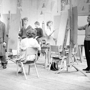 Students painting in a life class in Birminghams Art College