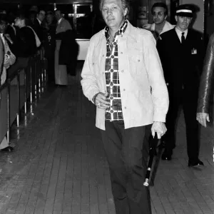Stuntman Evel Knievel arrives in London ahead of his jump at Wembley Stadium