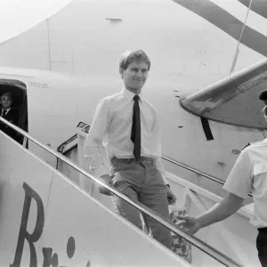 Sub Lieutenant Ian Soapy Watson Arrives at Gatwick Airport Print Sub Lieutenant Ian Soapy Watson Arrives at Gatwick Airport Print