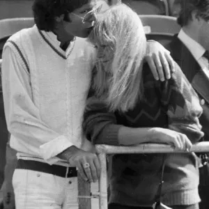 Sue Barker and Cliff Richard Print - Tennis Tournament Kiss 1983 Sue Barker and Cliff Richard Print - Tennis Tournament Kiss 1983