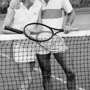 Sue Barker and Cliff Richard Print - Tennis Match Laughter 1983 Sue Barker and Cliff Richard Print - Tennis Match Laughter 1983