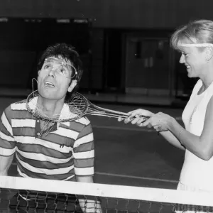 Sue Barker and Cliff Richard Tennis Print - December 1986 Sue Barker and Cliff Richard Tennis Print - December 1986