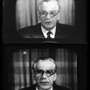 Ägypten-Krise 1956 Ädnan Anthony über die Situation im Sueskanal auf Fernsehen spricht