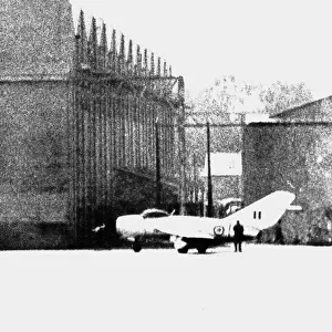 Suez Crisis 1956 A covertly taken photograph of a Russian Mig 15 jet in Egypt