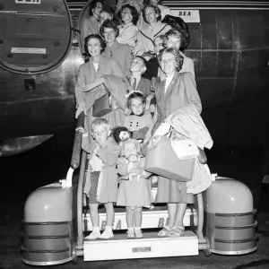 Suez Crisis 1956 The families of British workers in Egypt arriving at London Suez Crisis 1956 The families of British workers in Egypt arriving at London