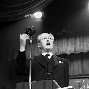 Suez Crisis 1956 Harold MacMillan speaking at the Conservative Party Conference