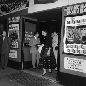Suez Crisis 1956 King Feisal of Iraq leaving a Cinerama film at the London Casino Suez Crisis 1956 King Feisal of Iraq leaving a Cinerama film at the London Casino