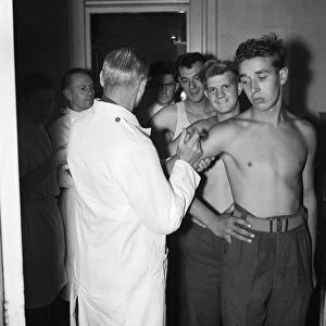 Suez Crisis 1956 Men of the Household Cavalry receive inoculations for their return