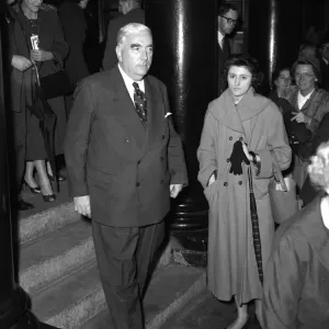 Suez Crisis 1956 Mr Menzies leaving St James theatre where he attended a Suez Crisis 1956 Mr Menzies leaving St James theatre where he attended a
