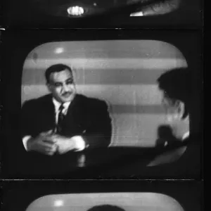 Suez Crisis 1956 Nasser being interviewed on ITV 27 / 8 / 56 H7573 Suez Crisis 1956 Nasser being interviewed on ITV 27 / 8 / 56 H7573