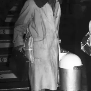 Suez Crisis 1956 Sir Pat Coghill stepping off the plane at London Airport on his Suez Crisis 1956 Sir Pat Coghill stepping off the plane at London Airport on his