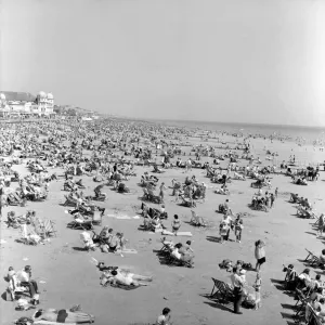 Summer scenes at Bognor Regis Sunbathers enjoying the weather on the main beach