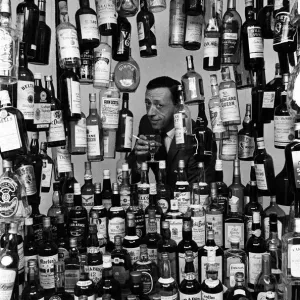 Sunday Mirror writer Stanley Shivas with the 137 best selling Scottish whiskeys