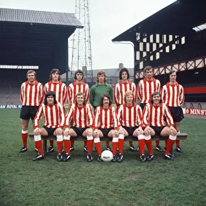 Sunderland Football Team at Roker Park, 1973 Back Row: Ron Guthrie