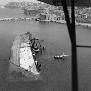 Print of a sunken ship in Gaeta Harbour, Italy Print of a sunken ship in Gaeta Harbour, Italy