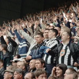 Supporters watching Newcastle United v Nottingham Forest