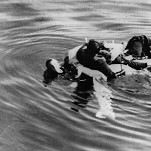 Survivors of a downed Wellington pictured just before their rescue in the Bay of Biscay
