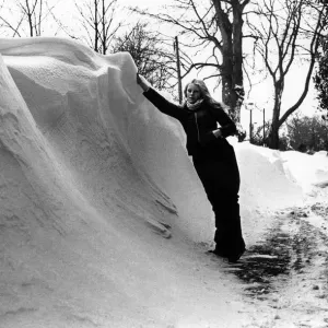 Susan Dibble of St Nicholas is 5ft 5in but dwarfed by drifts in Duffryn Lane, Cardiff Susan Dibble of St Nicholas is 5ft 5in but dwarfed by drifts in Duffryn Lane, Cardiff